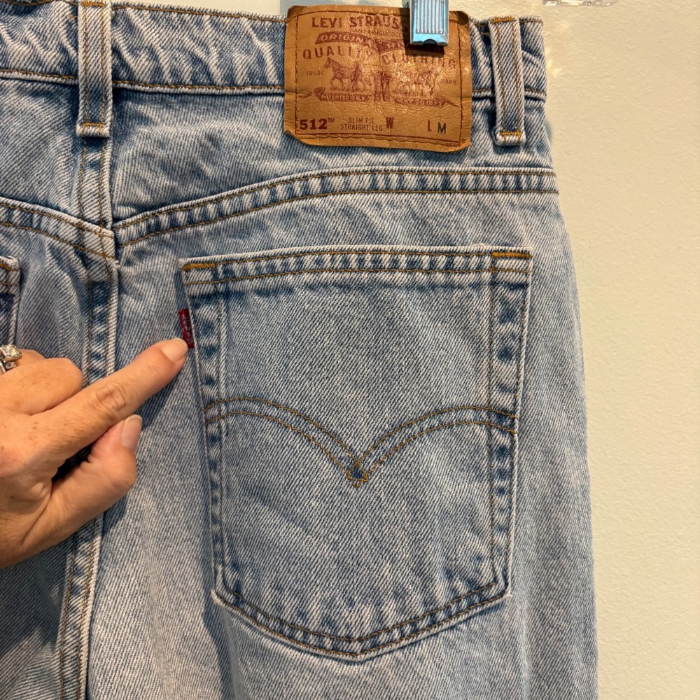 Vintage 1998 Levi's 512 Jeans Women's 12 29x31 USA Made Light Wash Slim Straight - Picture 10 of 16